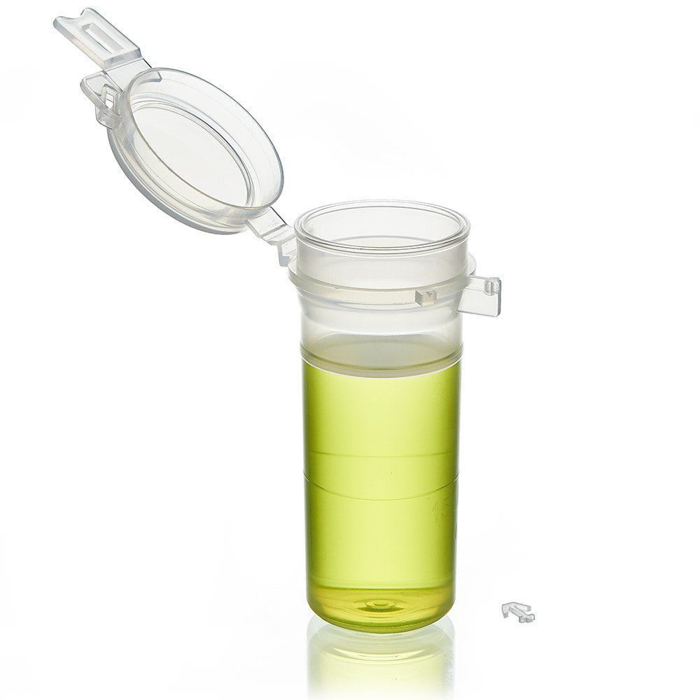 Sample Vial, 30mL, Flip Top with Locking Tab, and Tamper Seal, MG at 15 & 30ml, bag/200
