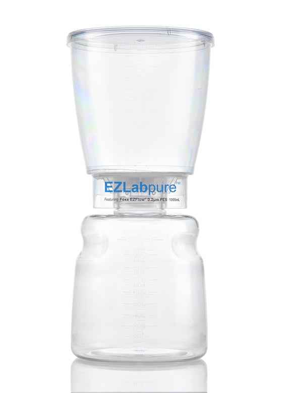 EZLabpure™ Sterile Disposable Bottle Top Vacuum Filter Units with 0.2 µm Sterilizing PES Membrane, 1,000 mL, 12/CS