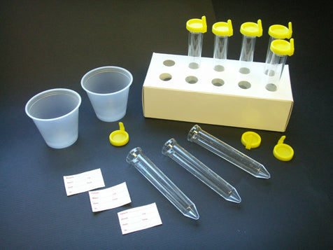 Uri-Pak Urine Collection System, 12mL Flared Top Urine Tube, Yellow Snap Caps with Sanitary Grip, Collection Cups & ID Labels, 100/Bag, 5 Bags/Unit