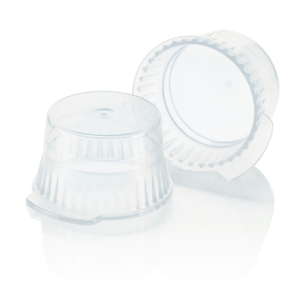 Snap Cap, Translucent Clear, PE, for 13mm Glass and Evacuated Tubes and 12mm Plastic Test Tubes