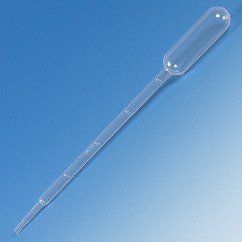 Transfer Pipet, 5.0mL, Large Bulb, Graduated to 1mL, 150mm, 500/Dispenser Box