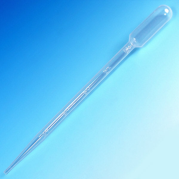 Transfer Pipet, 15mL, Graduated to 5mL, Extra Long, 215mm (8.5 Inches Long), 250/Box, 10 Boxes/Unit