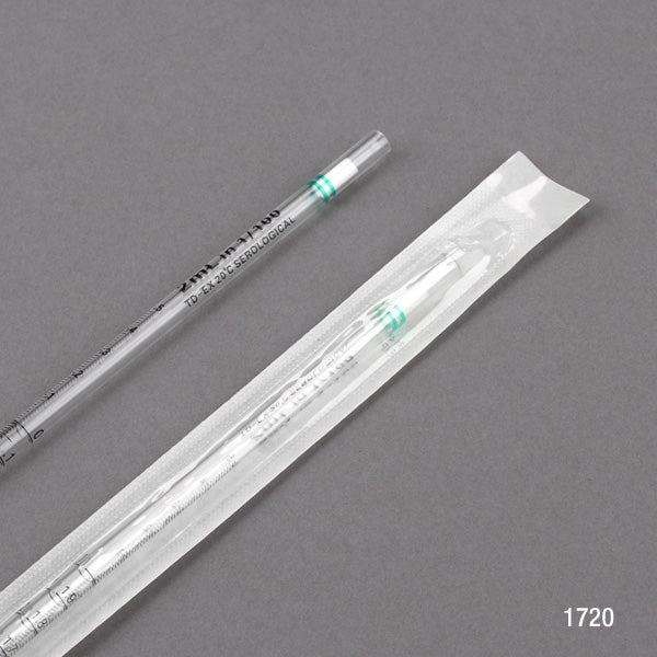 Serological Pipette, 2mL, PS, Standard Tip, 275mm, STERILE, Green Band, 25/Pack, 40 Packs/Unit