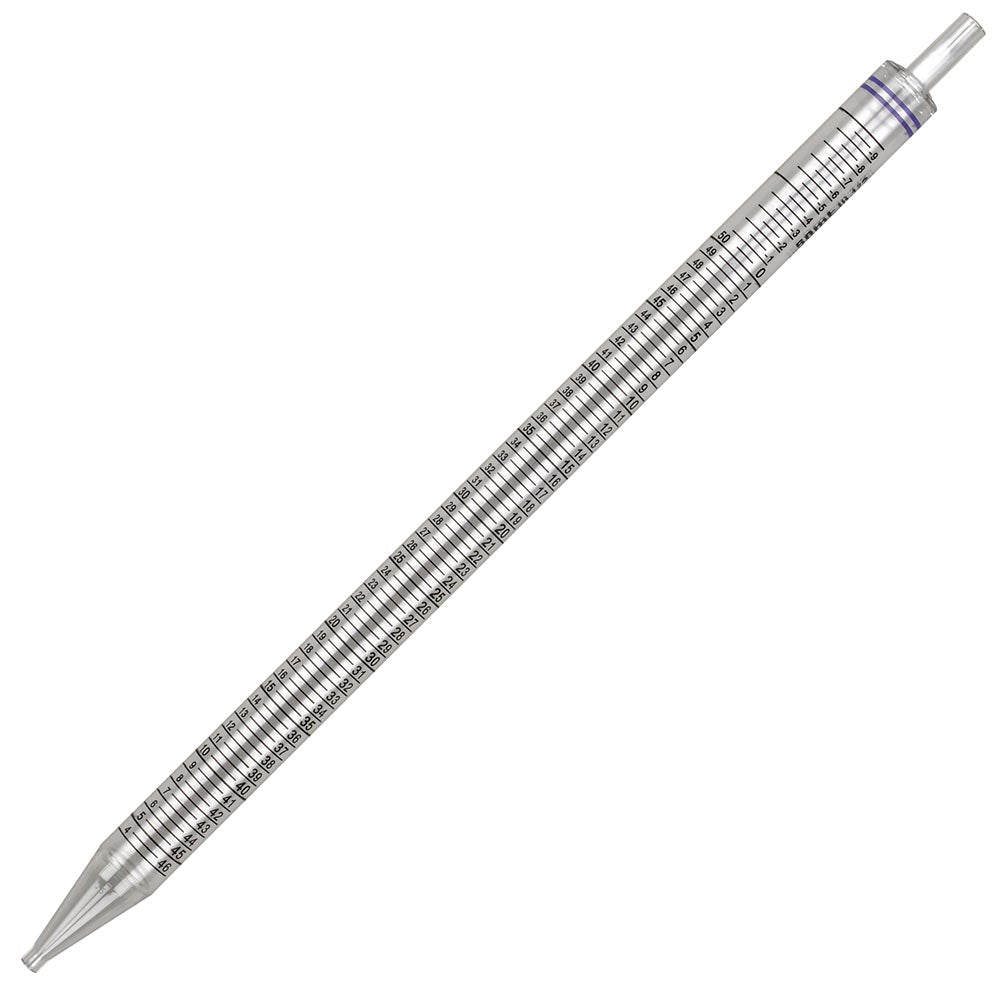 Serological Pipette, Diamond Essentials, 50mL, PS, Standard Tip, 345mm, STERILE, Purple Band, Individually Wrapped, Paper/Plastic, 25/Bag, 4 Bags/Unit