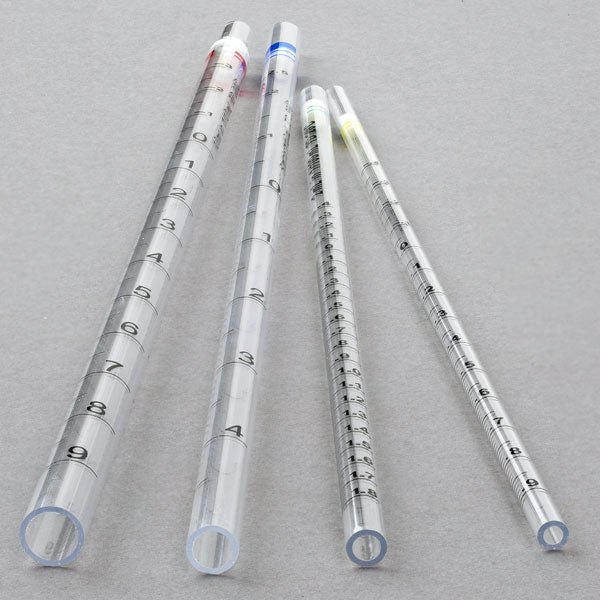 Serological Pipette, 10mL, PS, Open End, 310mm, STERILE, Red, Individually Wrapped, Paper/Plastic