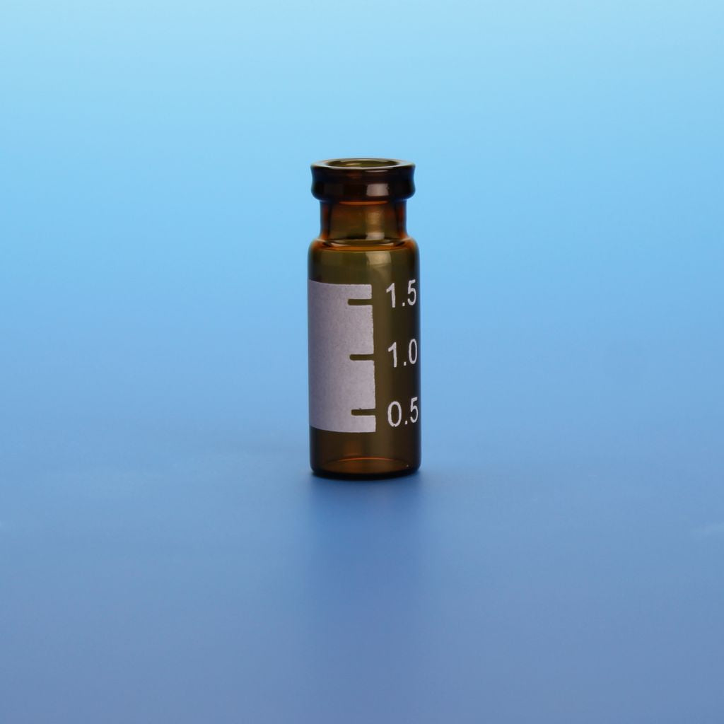 2.0mL Amber Snap Seal™ Vial, 12x32mm, with White Graduated Spot, 11mm Crimp [Patented]