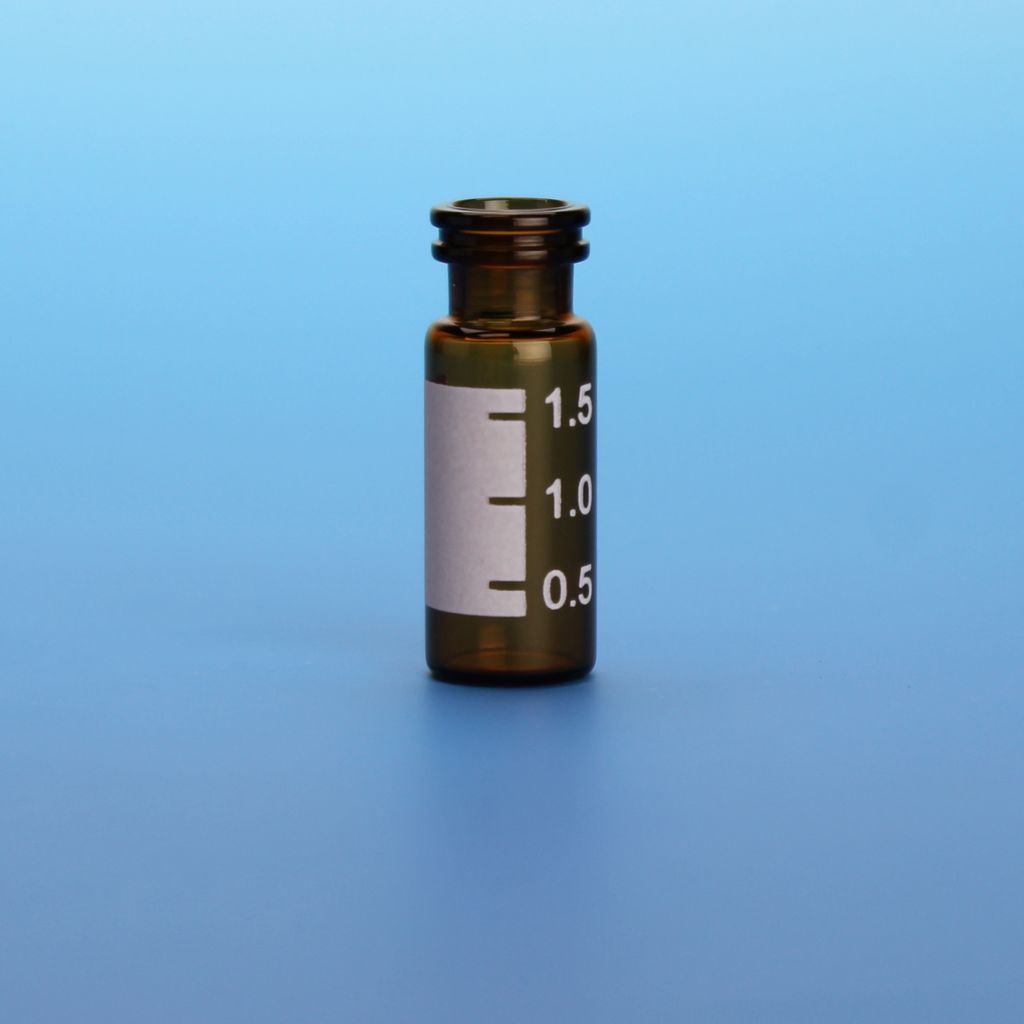 2.0mL Big Mouth Amber Vial, 12x32mm, with White Graduated Spot, 11mm Crimp/Snap Ring™