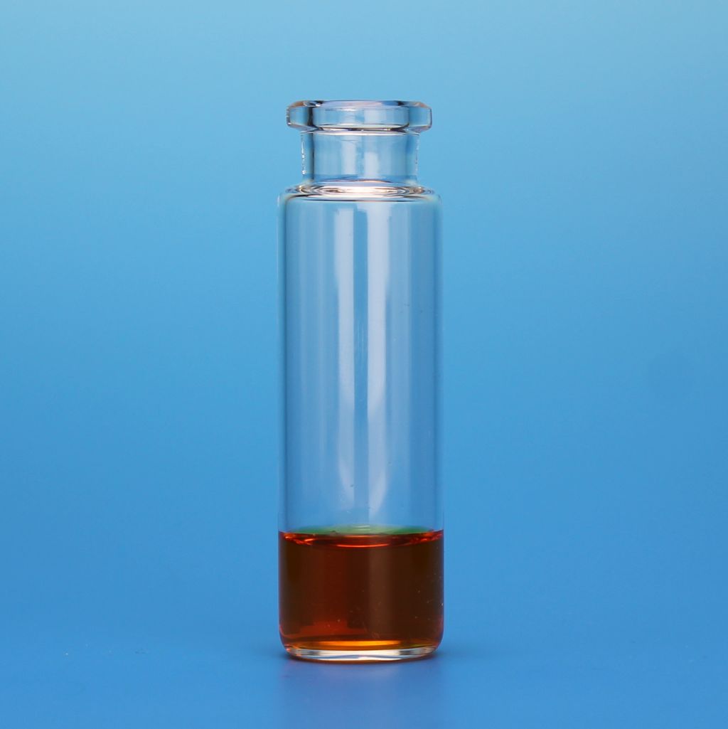 20mL Clear Headspace Vial, 23x75mm (for CTC PAL, Perkin Elmer), Beveled Bottom, 20mm Flat Top Crimp, Long Neck