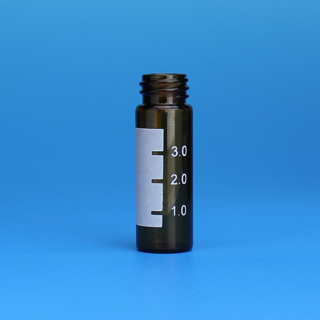 4.0mL Amber Vial, 15x45mm, with White Graduated Spot, 13-425mm Thread