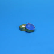 20mm Gold Tin Plate Magnetic Seal, 8mm Hole, 0.125" Natural PTFE/Blue Silicone Lined