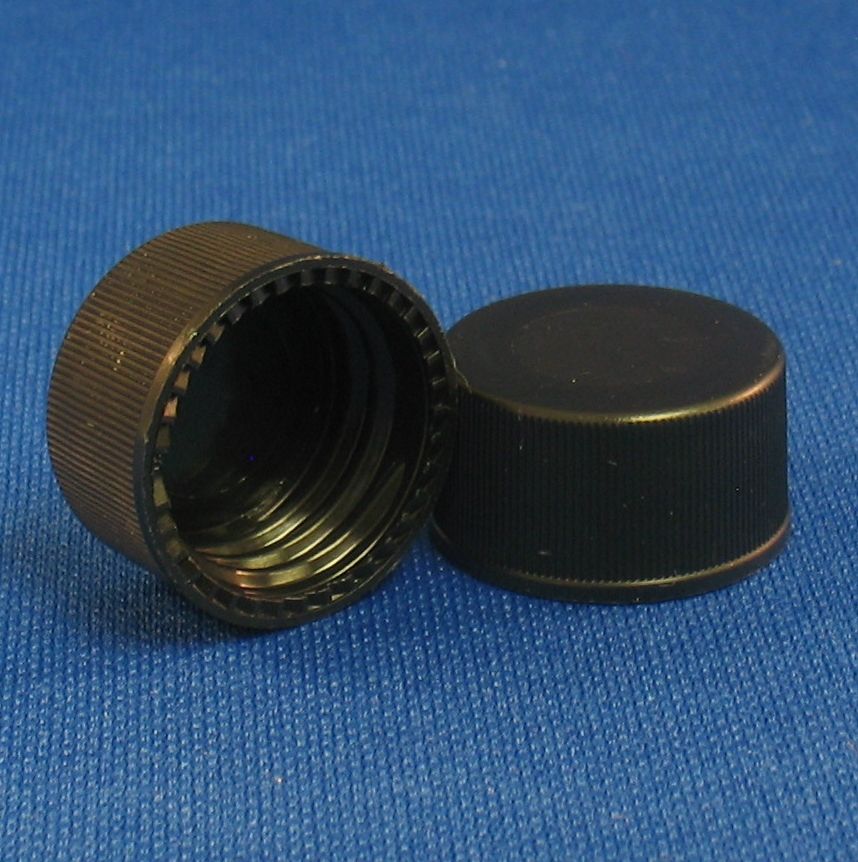15-425mm Solid Top, Black Polypropylene Cap Unlined