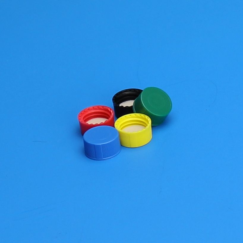 8-425mm Solid Top, Red Polypropylene Cap, PTFE/F217 Lined