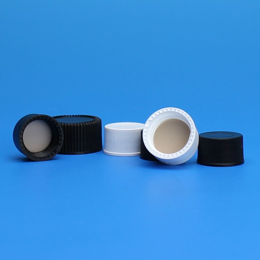 10-425mm Solid Top, Black Polypropylene Cap, PTFE/F217 Lined
