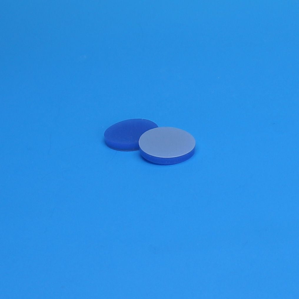 20mm x 0.125” Thick Natural PTFE/Blue Ultra Low Bleed Silicone Septa for a 20mm Aluminum Seal