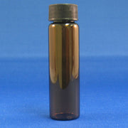 3 Dram, Amber 19x65mm Vial, 15-425mm Thread, Black Polypropylene Solid Top Cap, PTFE/F217 Lined