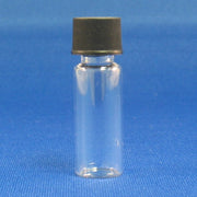 1/2 Dram, 12x35mm Vial, 8-425mm Thread, Black Polypropylene Solid Top Cap, PTFE/F217 Lined