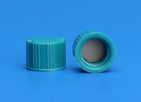 8-425mm Green Ribbed Thermoset Solid Top Cap, PTFE/F217 Lined, Bulk Pack of 1000