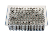1.0ml Clear Borosilicate Glass Flat Bottom 9x30mm Vial with bottom and side barcode labels, in vial loader, 5 racks of 96