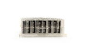 1.0ml Clear Borosilicate Glass Flat Bottom 9x30mm Vial with bottom and side barcode labels, in MTP base plate, 5 racks of 96