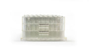 1.5ml Clear Borosilicate Glass Flat Bottom 9x44mm Vial with bottom barcode label, in MTP base plate, 5 racks of 96
