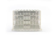 2.0ml Clear Borosilicate Glass Flat Bottom 9x50mm Vial with bottom barcode label, in MTP base plate, 5 racks of 96