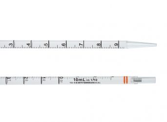 10mL Pipet, Individually Wrapped, Paper/Plastic, Bag, Sterile
