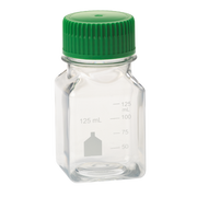 125mL Media Bottle, Square, PET, Individually Wrapped, Sterile