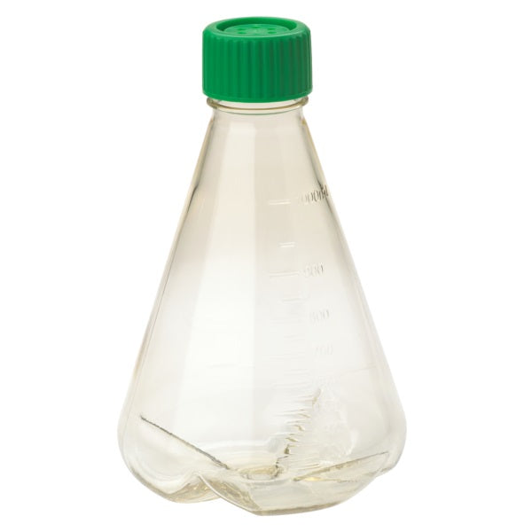 1000mL Erlenmeyer Flask, Vent Cap, Baffled Bottom, PC, Sterile