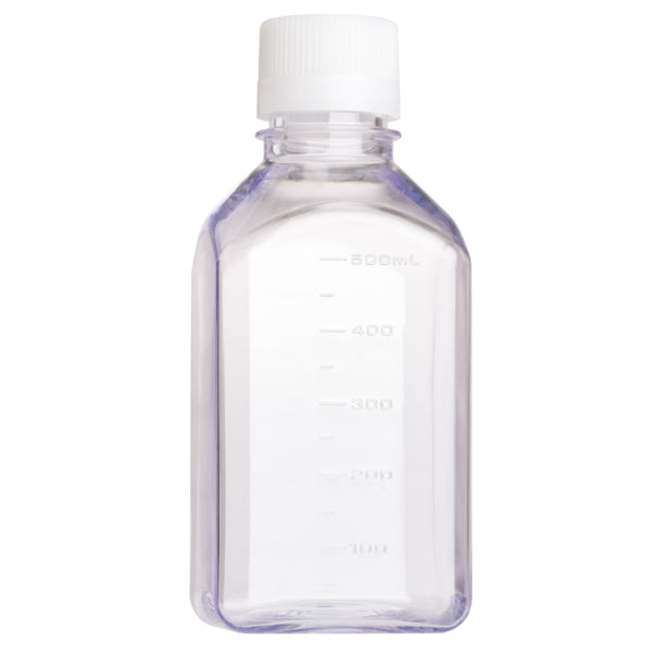 1000mL Media Bottle, Square, PETG, Bulk, Sterile