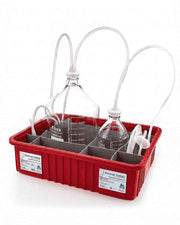 Vactrap™ Rhino™, 10L +2L, Rhino Coated Glass Bottle, Red  Bin, GL45 Cap, 1/4" ID Tubing
