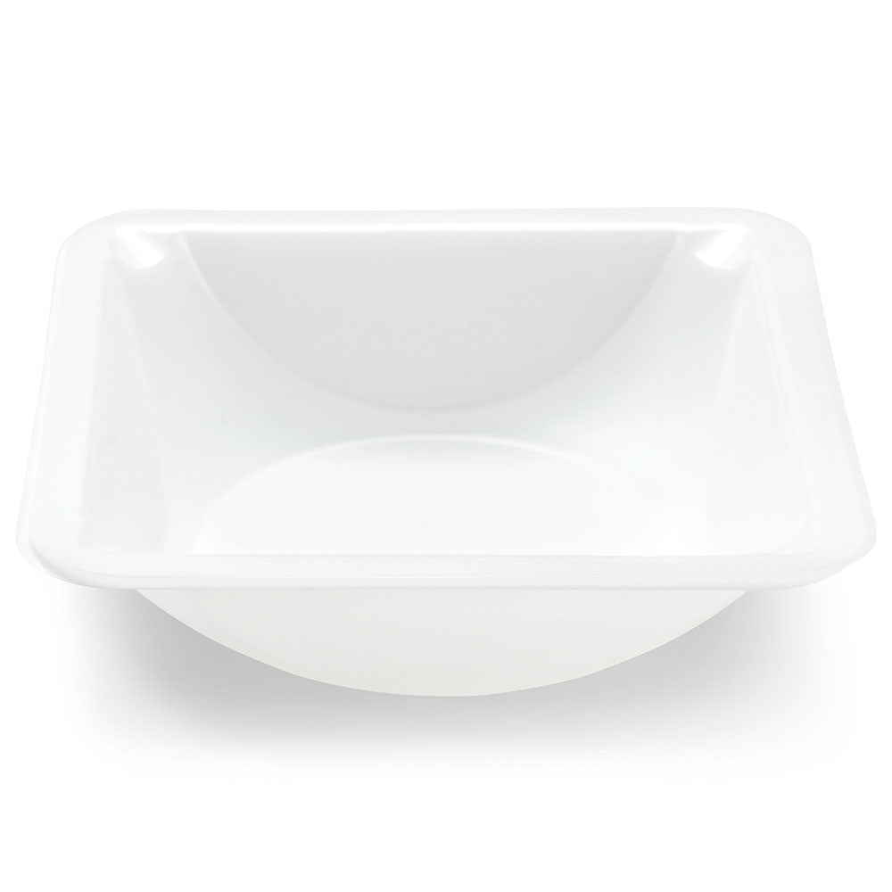 Weighing Boat, Plastic, Square with Round Bottom, Small Easy Pour Spout, Antistatic, 89 x 89 x 25mm, PS, White, 100mL