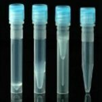1.5 mL Conical Vials, Natural Color Caps, External Thread,  Hinged Cap with Sealing Ring, Sterile, 50/pk, 500/box, 2000/cs