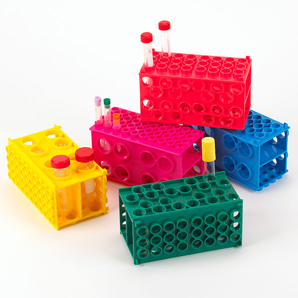 TUFFBLOK XL Tube Rack, 4-Way, PP, Pink, 5/Pack