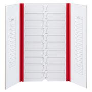 Slide File Folder, 20-Place, Cardboard, red,10/Unit
