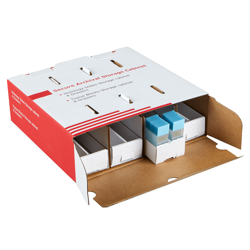 Slide Storage Cabinet, corrugated, 4 drawers, 2000 slides, stackable, 300ֳ—295ֳ—98mm