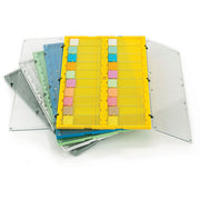 Slide File Folder with Clear Hinged Lids, 20-Place, HIPS/PC, Blue