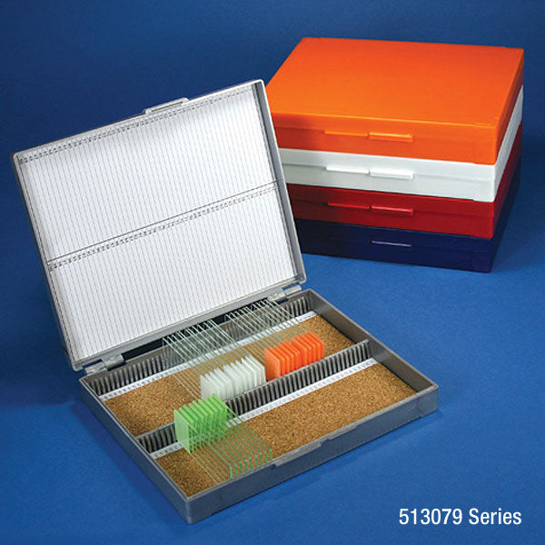 Slide Box for 100 Slides, Cork Lined, Dark Gray