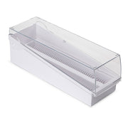 Slide Storage Box with Hinged Lid and Removable Draining Tray, 100-Place for up to 200 Slides, ABS, Pink, 6/Unit