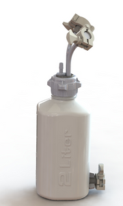 EZBio® Rigid Reservoir, PP, 2L HD Bottle, 53B VersaCap® with 2x Mini TC and 1x 3/8"HB, Bottom Mini TC, Non-Sterile