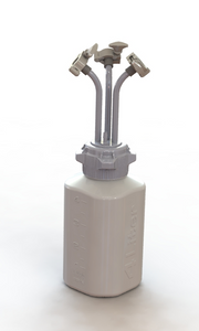 EZBio® Rigid Reservoir, PP, 4L HD Bottle, 83B VersaCap® with 3x Mini TC and 1x 3/8"HB, Non-Sterile