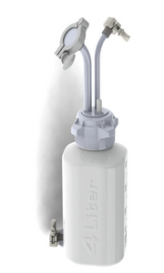 EZBio® Rigid Reservoir, PP, 4L HD Bottle, 83B VersaCap® with 1x Mini TC, 1x Maxi TC and 1x 3/8"HB, Bottom Mini TC, Non-Sterile