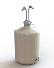 EZBio® Rigid Reservoir, PP, 50L round carboy, 83B VersaCap® with 3x Mini TC and 1x 3/8"HB, Bottom Mini TC, Non-Sterile
