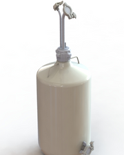 EZBio® Rigid Reservoir, PP, 50L round carboy, 83B VersaCap® with 1x Mini TC, 1x Maxi TC and 1x 3/8"HB, Bottom Maxi TC, Non-Sterile