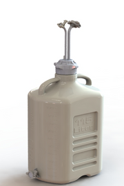 EZBio® Rigid Reservoir, PP, 115L rectangular carboy, 120mm VersaCap® with 1x Mini TC, 1x Maxi TC and 1x 3/8"HB, Bottom Maxi TC, Non-Sterile