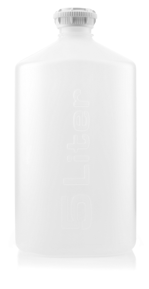 EZBio®pure S Bottle, 5L, GL45 VersaCap, Individually Double Bagged, Sterile