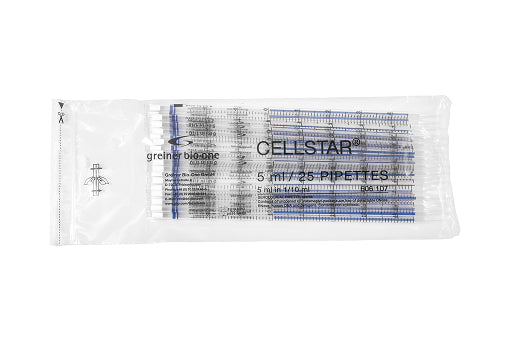 PIPETTE, 5 ML, GRADUATED 1/10 ML, STERILE,  - Serological Pipettes - Greiner Bio-One