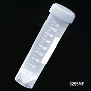 Transport Tube, 50mL, with Separate Natural Screw Cap, PP, Printed Graduations, Conical Bottom, Self-Standing ** METAL-FREE **
