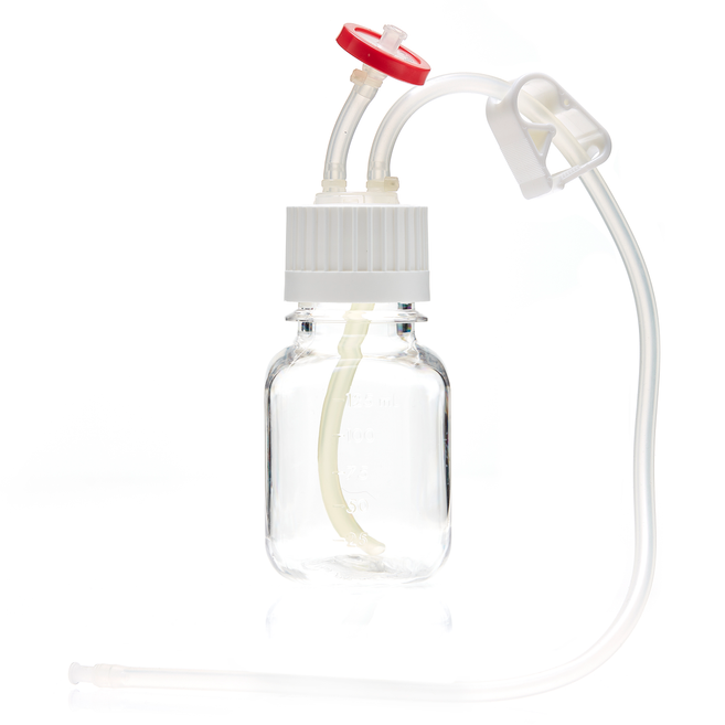 EZCellGene™ 38-430 Bottle Assembly, 125mL, with micro bore Overmolded Silicone tubing 1/16" ID x 3/16" OD, 10/CS
