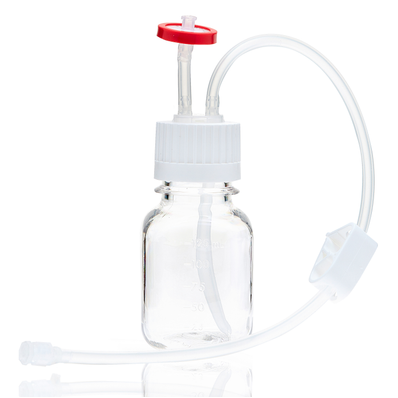 EZCellGene™ 38-430 Bottle Assembly, 125mL, with micro bore Overmolded Silicone tubing 1/16" ID x 3/16" OD, 10/CS
