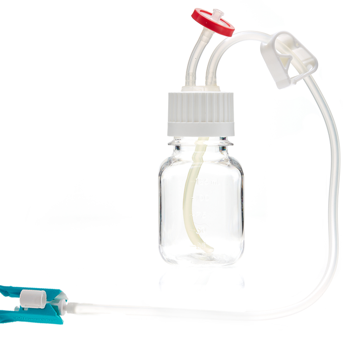 EZCellGene™ 38-430 Bottle Assembly, 125mL, with micro bore Overmolded Silicone tubing 1/16" ID x 3/16" OD, 10/CS
